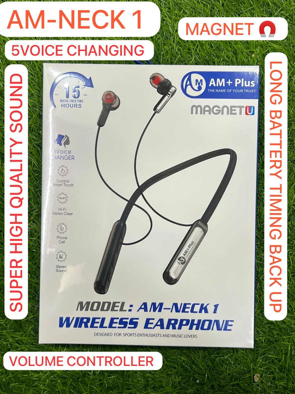 AM+ Plus Neck 1 Wireless Neckband Bluetooth With 3 Voice Changer Modes  – alternate view