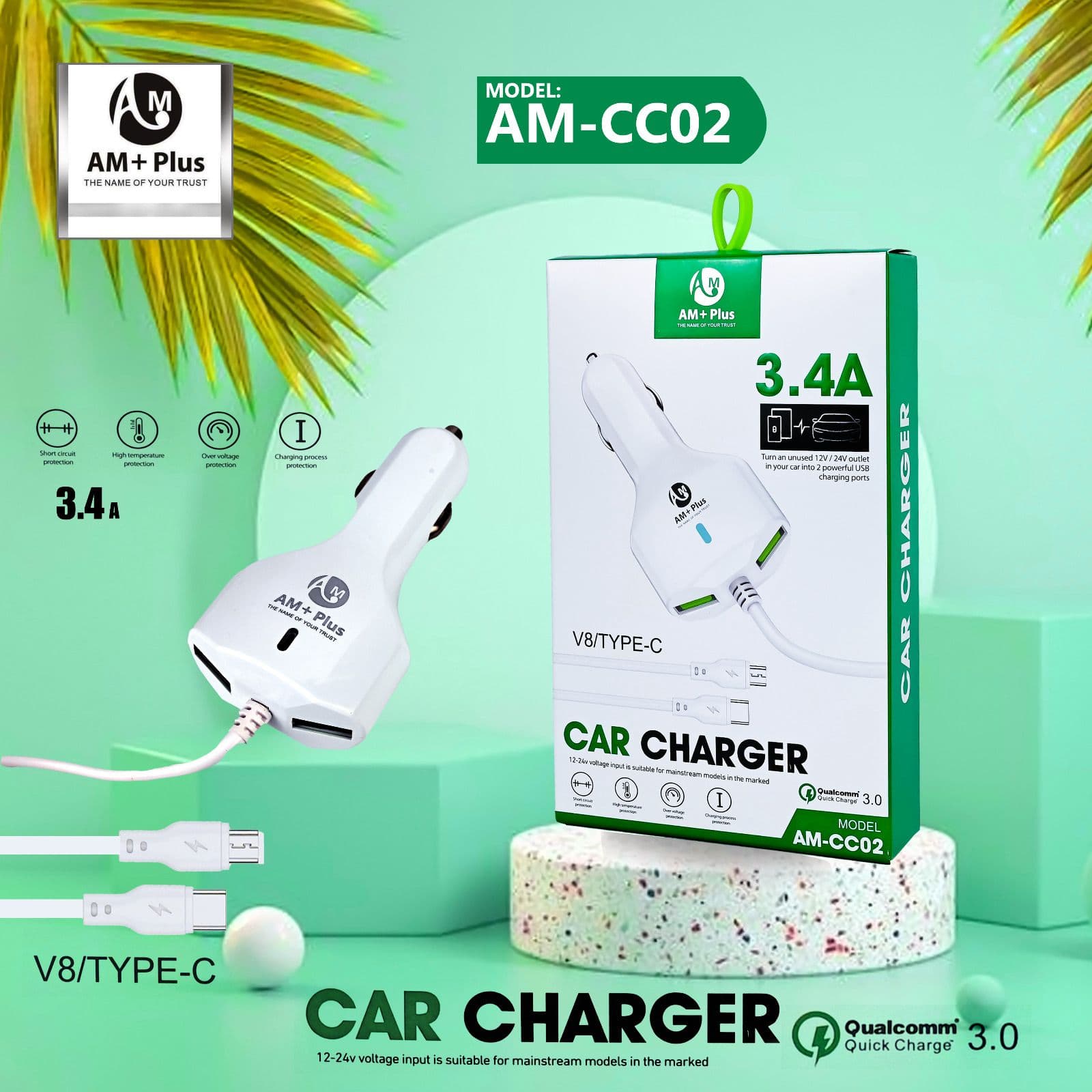AM+ Plus AM-CC02 Car Charger - image 1