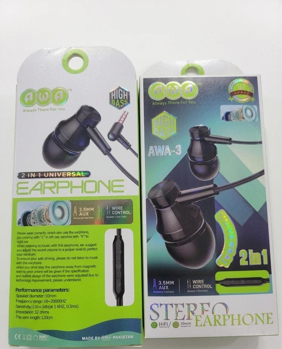 AWA-3 HIGH BASS EARPHONE  - image 1