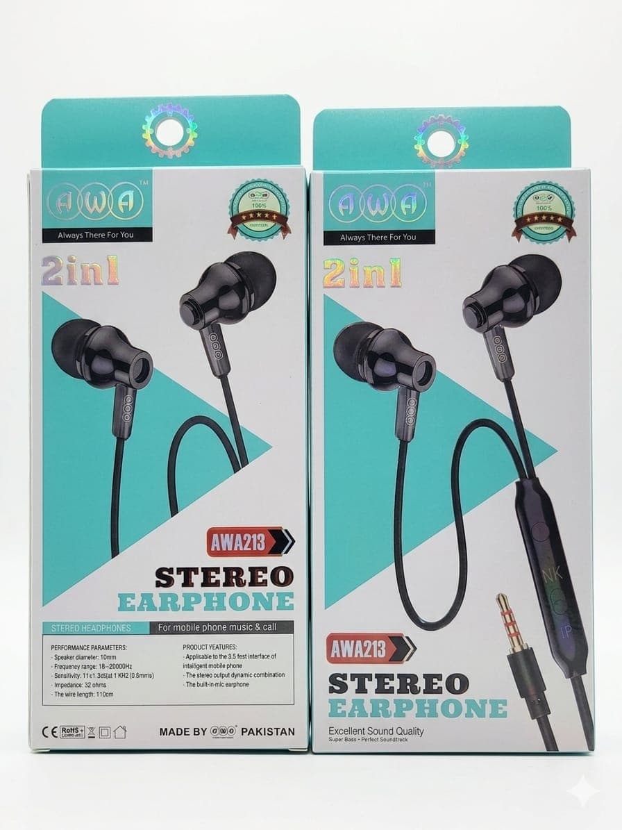 AWA 213 STEREO EARPHONE - image 1