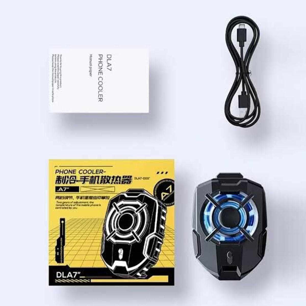 Phone Cooler For Gaming | Mobile Fan Cooler | Mobile Cooler Fan | Memo DLA7 – alternate view