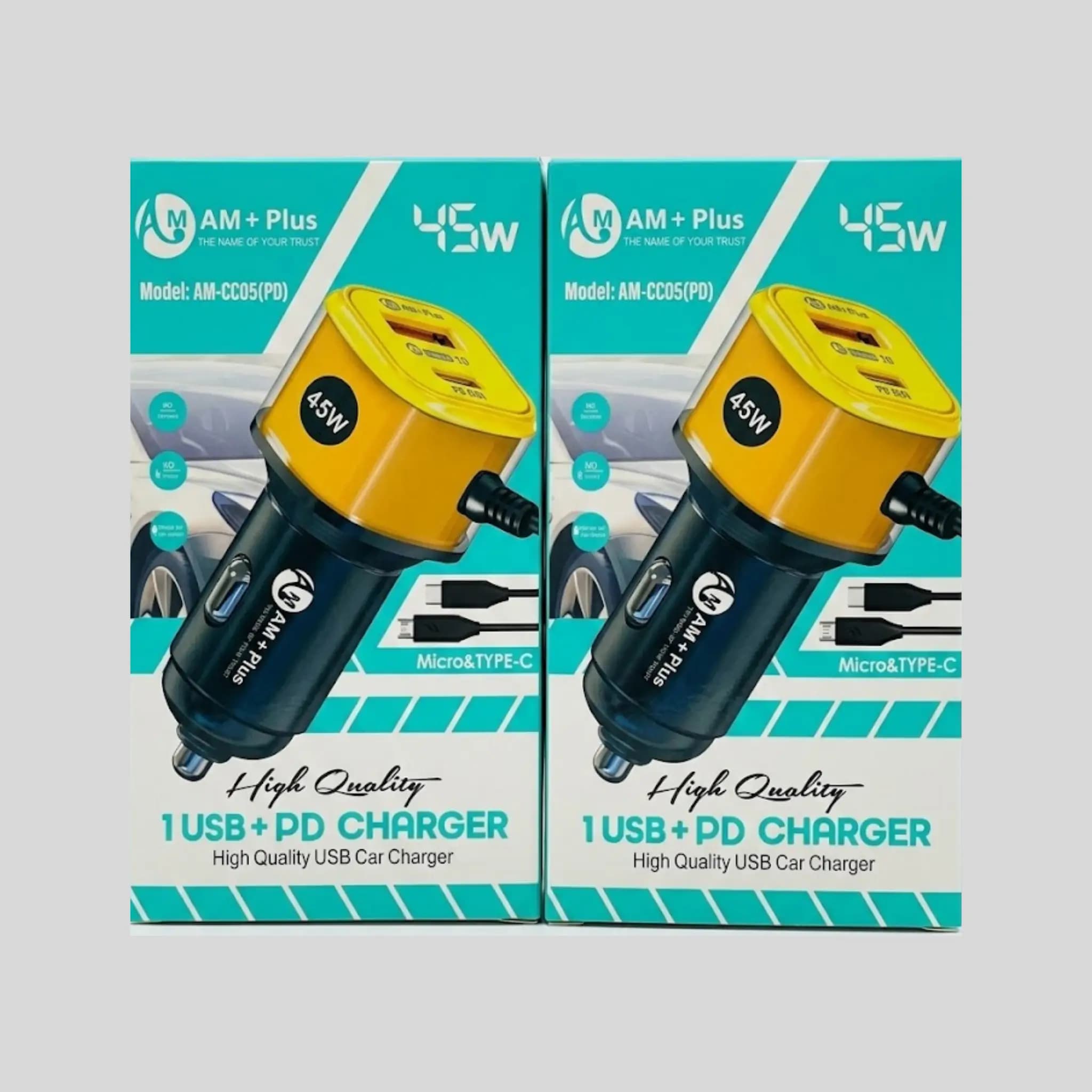 AM CC-05 2in1 Car Charger 45W Supported  - image 1