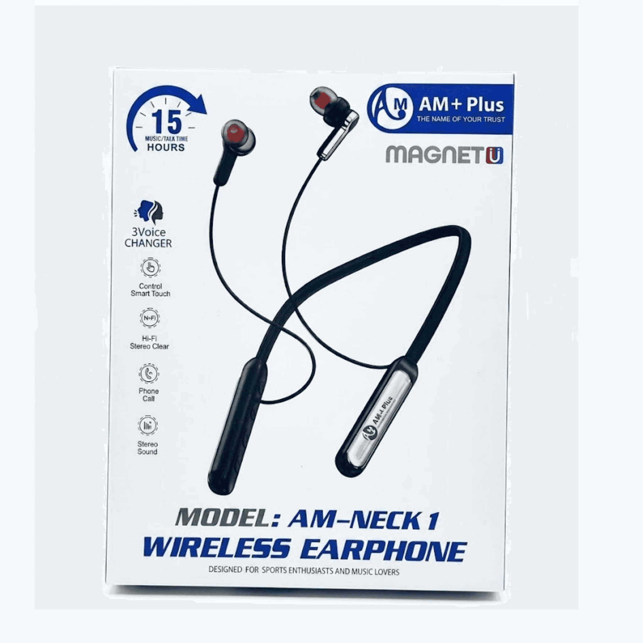 AM+ Plus Neck 1 Wireless Neckband Bluetooth With 3 Voice Changer Modes  - image 1