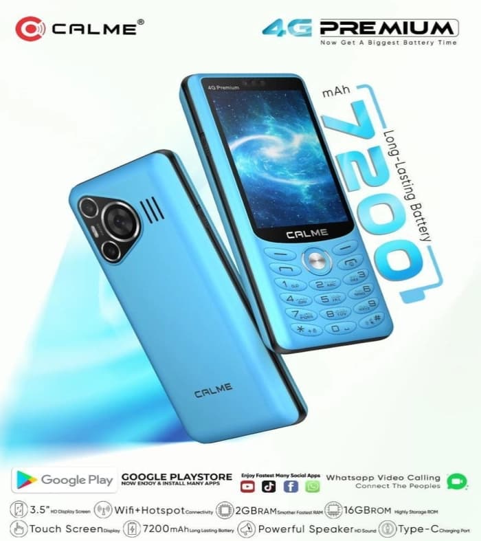 Calme 4G Premium Price In Pakistan | Calme 4G Premium Mobile | 3.5 Inch Touch Screen , 7200mAh Battery , Dual SIM 4G , Type-C Charging , PTA Approved & 1 Year Brand Warranty – alternate view