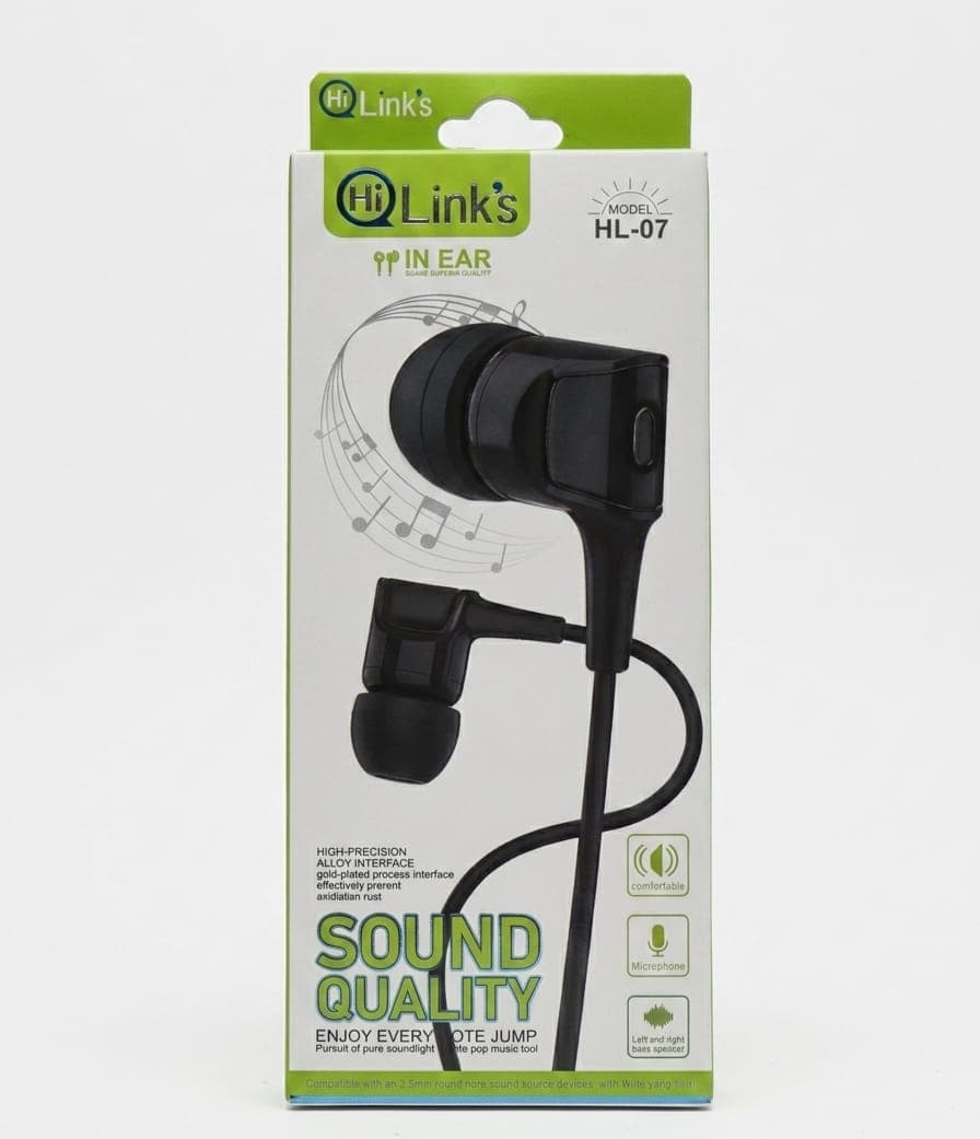 Hi-Link Premium, Wired Bass Earphones (HL-01 / HL-02 / HL-04) – High-Fidelity Audio, Crystal Clear Calls – alternate view