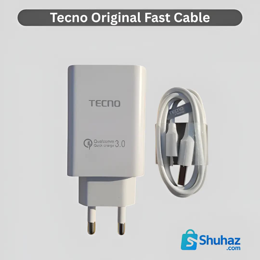 Original Tecno 30W Fast Charger Price in Pakistan 2026 | Tecno Fast Charger with Cable - image 1