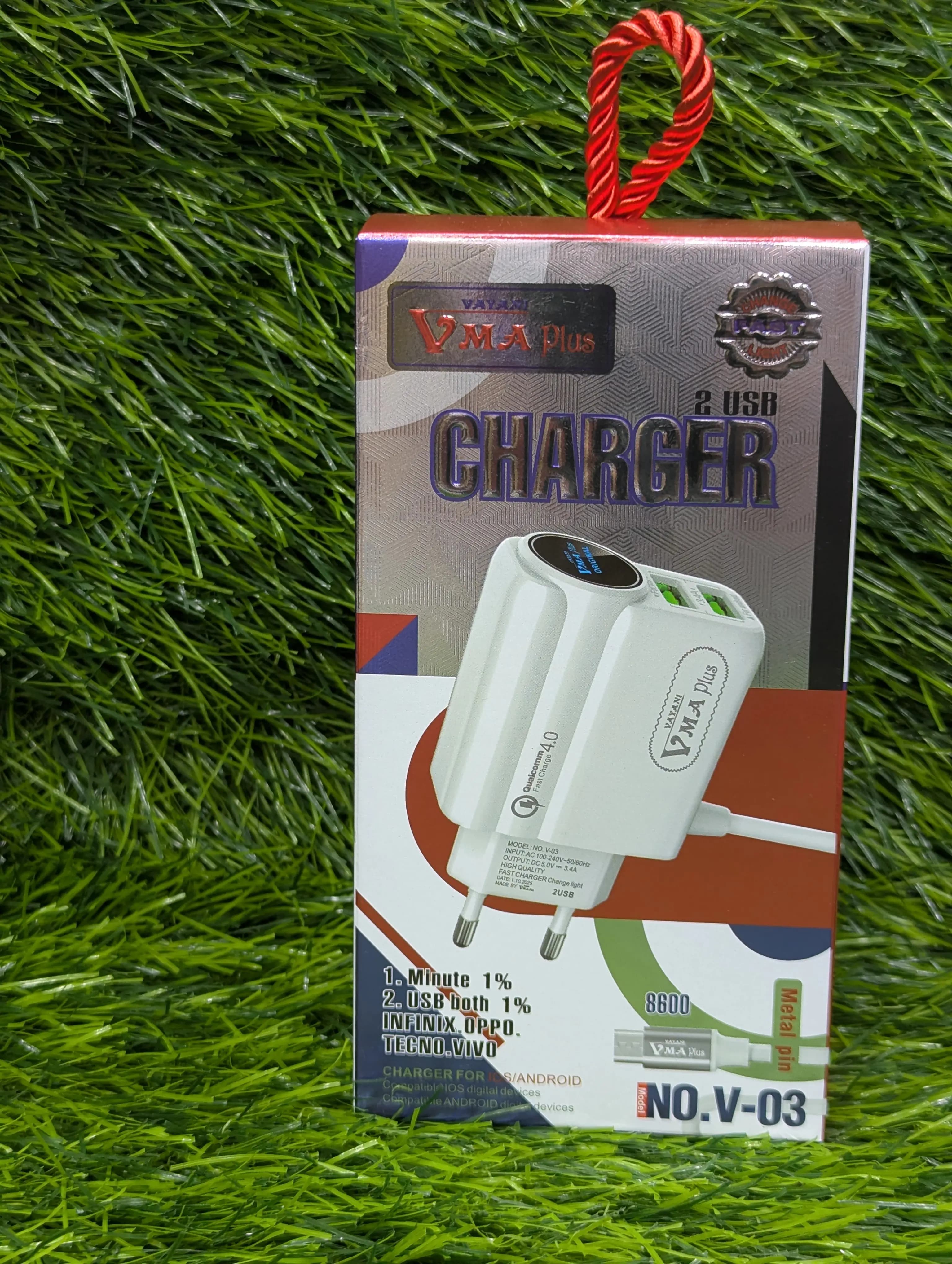 VMA PLUS Dragon 3 Metal Pin Charger Price In Pakistan | Dual USB 2.4A Fast Charger | Stable Charging Adapter , Durable Metal Pin Design , Android & USB Devices Compatible – alternate view