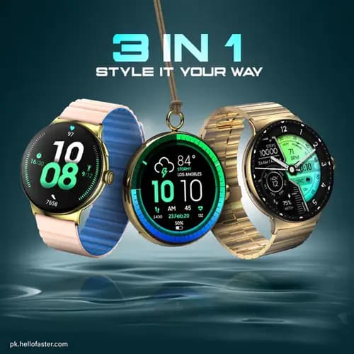 Faster NERV Watch 4 Pro Smart Watch Price In Pakistan | 1.43” AMOLED Always-On Display | IP68 Water Proof , 270mAh Battery , Premium Zinc Alloy Design , 1 Year Warranty - image 1