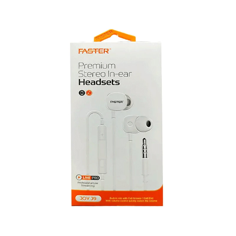 FASTER Handsfree J9 Price In Pakistan | Wired Stereo Earphones |   1 Year Warranty - image 1