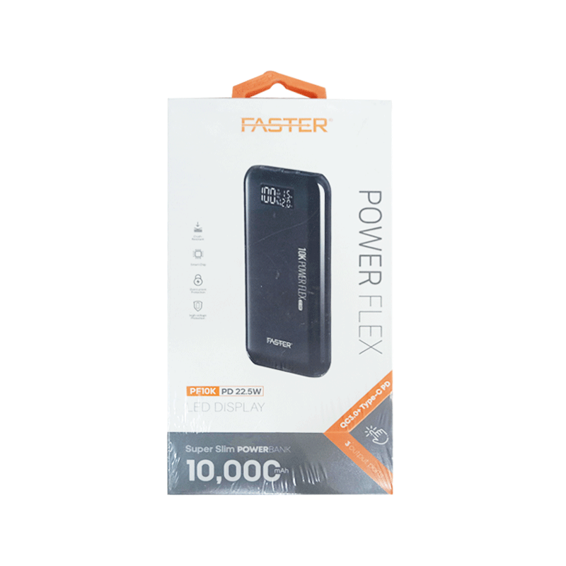 FASTER PF-10K 10000mAh Power Bank Price In Pakistan | 22.5W Fast Charging Power Bank | PD 20W Type-C Output – alternate view