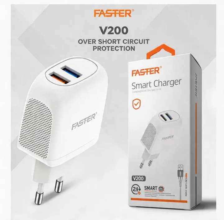 FASTER V200 Smart Charger Price In Pakistan | Auto IC Fast Charger | Over Current  , 1 Year Official Warranty – alternate view