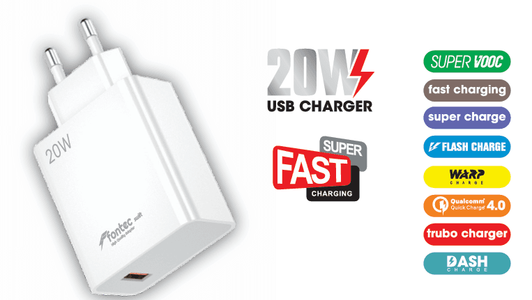 Fontec Swift Adapter | Fast Charging, QC 4.0 Support, 20W Super, Dash, Warp and Flash Charge Compatible - image 1