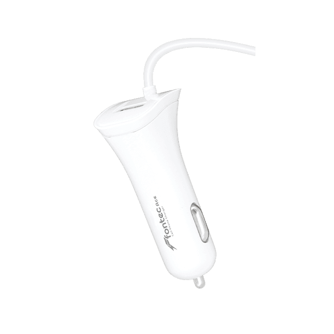 Fontec Ace Car Charger Price In Pakistan | 2.1A Fast Car Charger | Micro USB & Type-C Compatible , Stable Charging Output , Compact Vehicle Charger , Universal Smartphone Compatible – alternate view