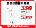 Fontec Ethan 33W Fast Charger Price In Pakistan | Type-C Cable Included | 33W Fast Charging Adapter - thumbnail 1