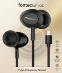 Fontec Lumios Earphone | Type-C Earphones | Wired Headphones | Clean High-Quality Sound, Seamless Music + Call Support, Comfortable In-Ear Design, Built-In Inline Microphone, Your Perfect Sound Companion  - thumbnail 1