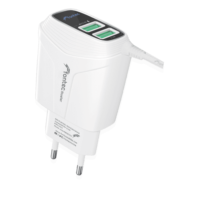 Fontec Master Charger | Fast Charging | Wall Charger |Dual USB Ports with Auto-ID, Includes 3-in-1 Support for Type-C, iPhone (iOS) & Micro USB, Smart Safety Protection - image 1
