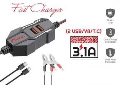 Fontec Power X DC Charger Price In Pakistan | Fontec 3.1A Fast Charger, 12–24V Vehicle Adapter – alternate view