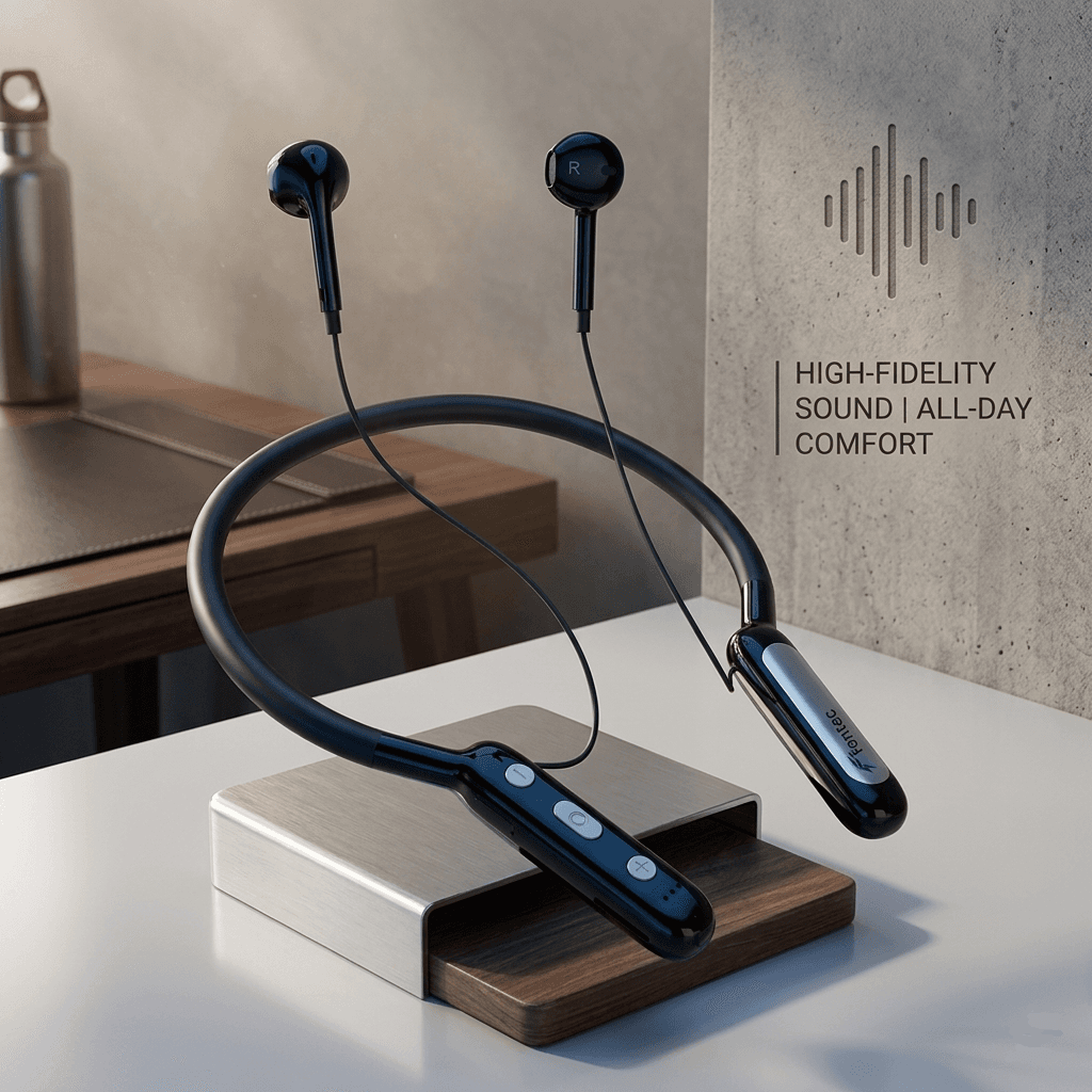 Fontec Prime Neckband | Premium Wireless Earphones | Sports Wireless Headset | High-Fidelity Premium Sound, Magnet Secure Fit, Sweat Resistant Build, In-Line Music & Call Controls, Tangle-Free Neckband - image 1