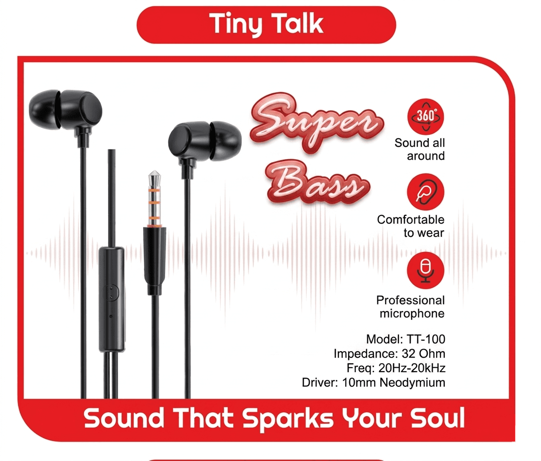 Fontec Reno Earphone | 3.5mm Wired Earphones | High-Bass In-Ear Headphones | Extra Bass Sound Engine, Dedicated Call Answer Button, Passive Noise Cancellation, Clear Inline Microphone Fit - image 1
