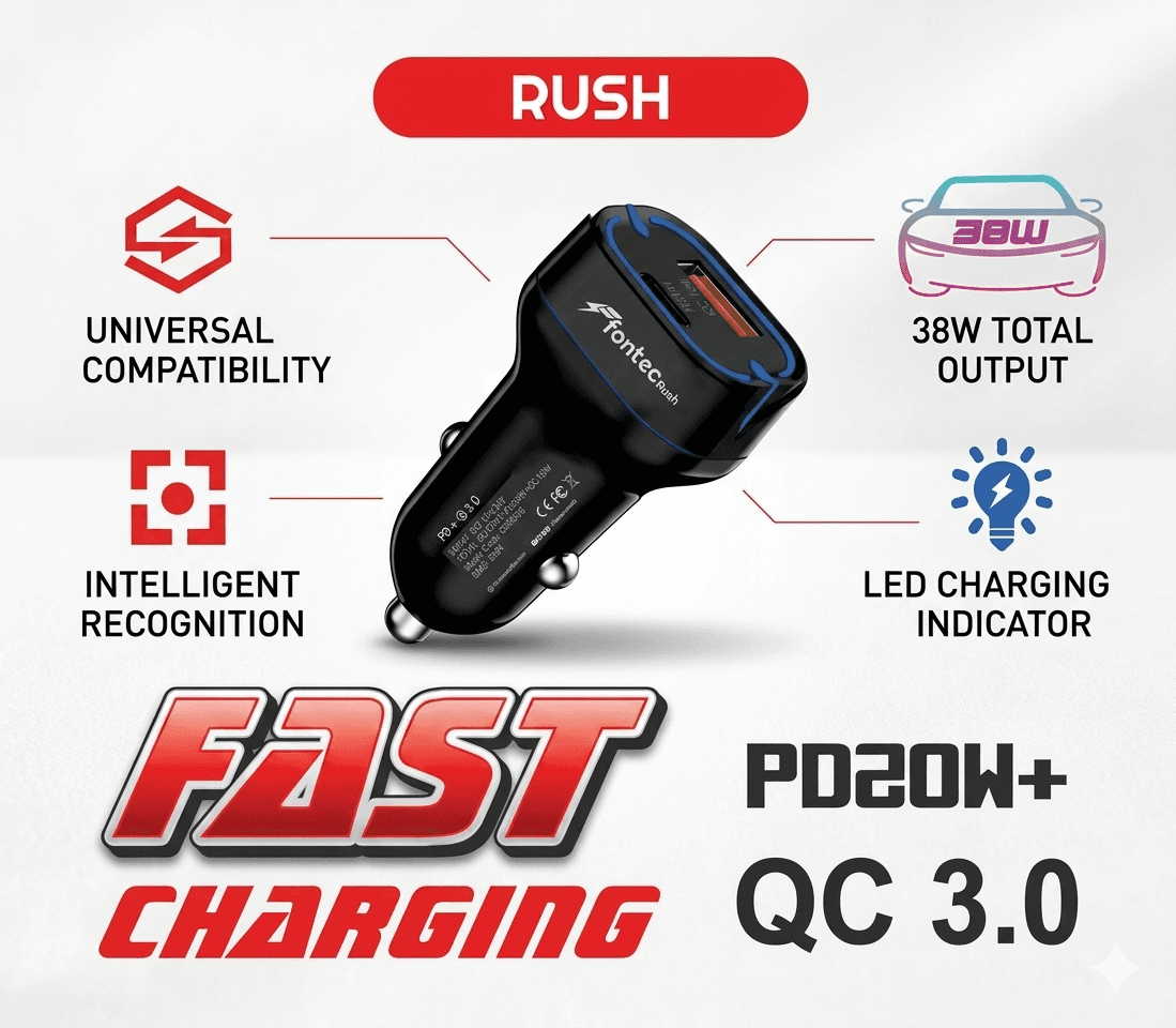 Fontec Rush Car Charger | Car Charger | Fast Car Charger| – alternate view