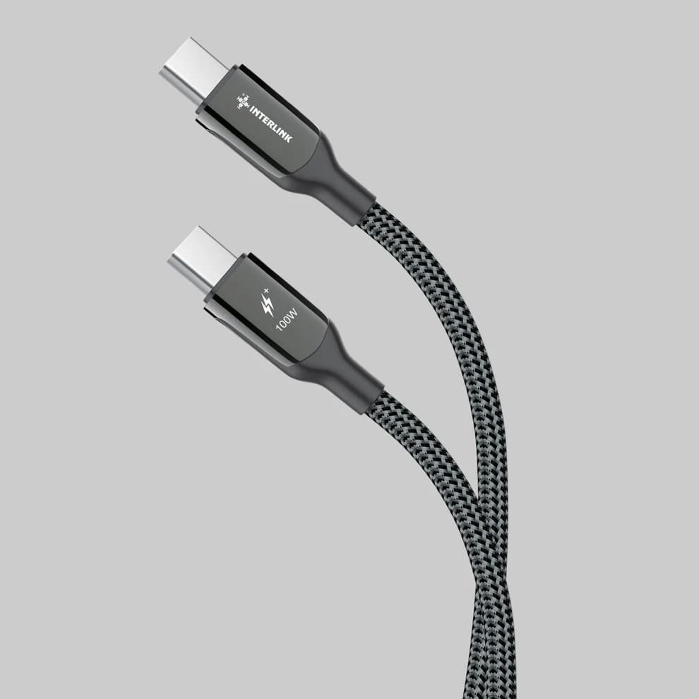 Interlink Flash Type-C to Type-C 100W Cable Price In Pakistan | 5.0A Fast Charging Cable | 100W