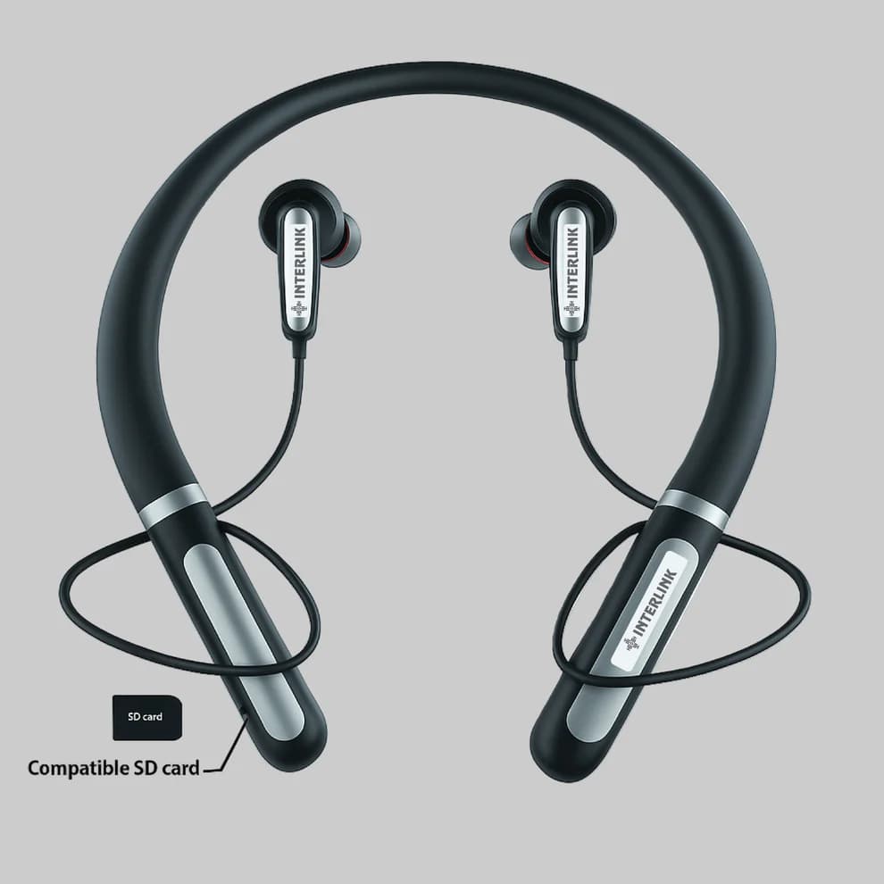 Interlink Sports Neckband Price In Pakistan | Wireless Bluetooth Neckband | Sweat Resistant – alternate view