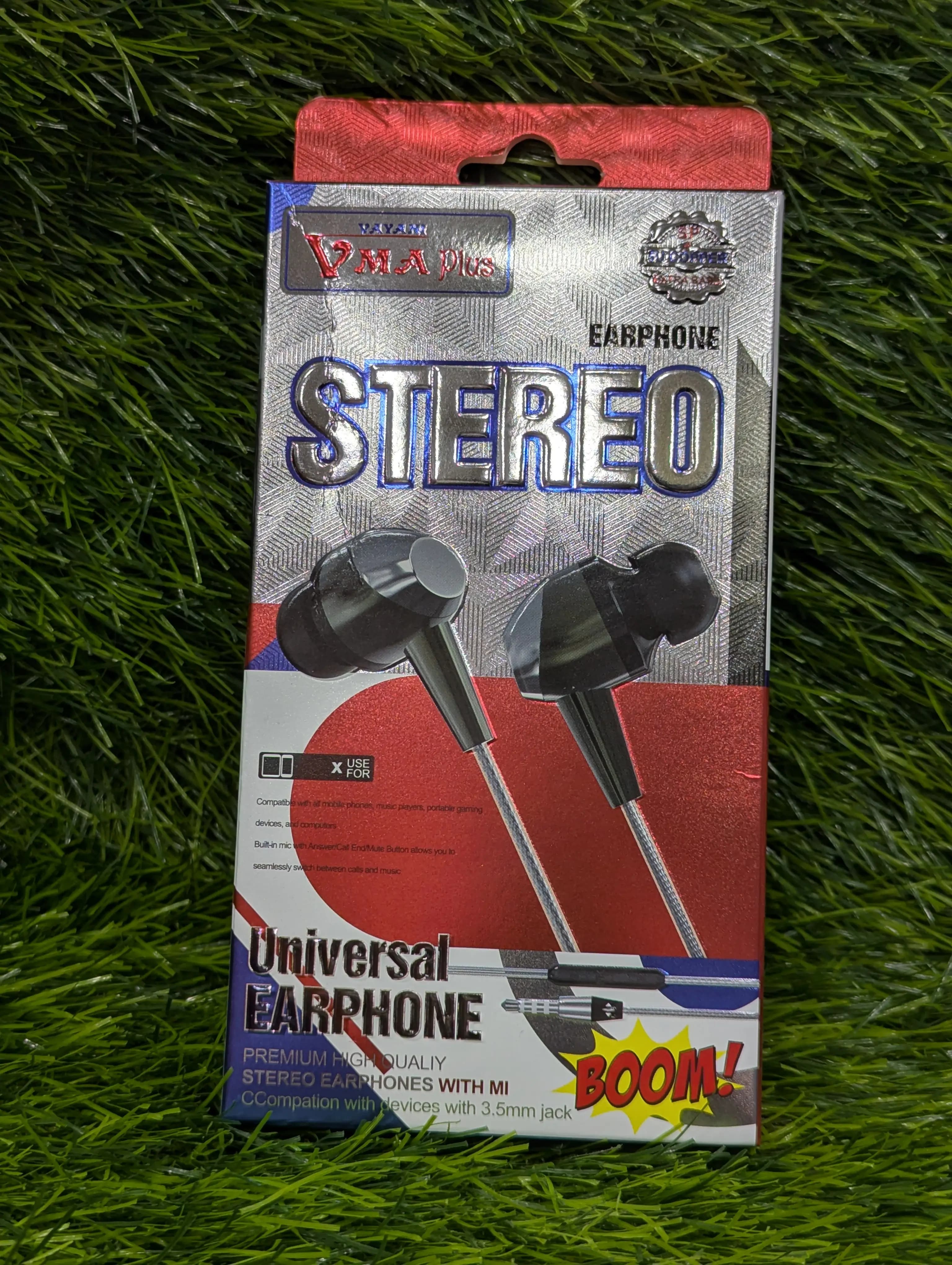 VMA Plus Boom Earphones Price In Pakistan | 3.5mm Stereo Earphones | Clear Sound , Deep Bass , In-Ear Design , Universal Smartphone Compatible Wired Handsfree