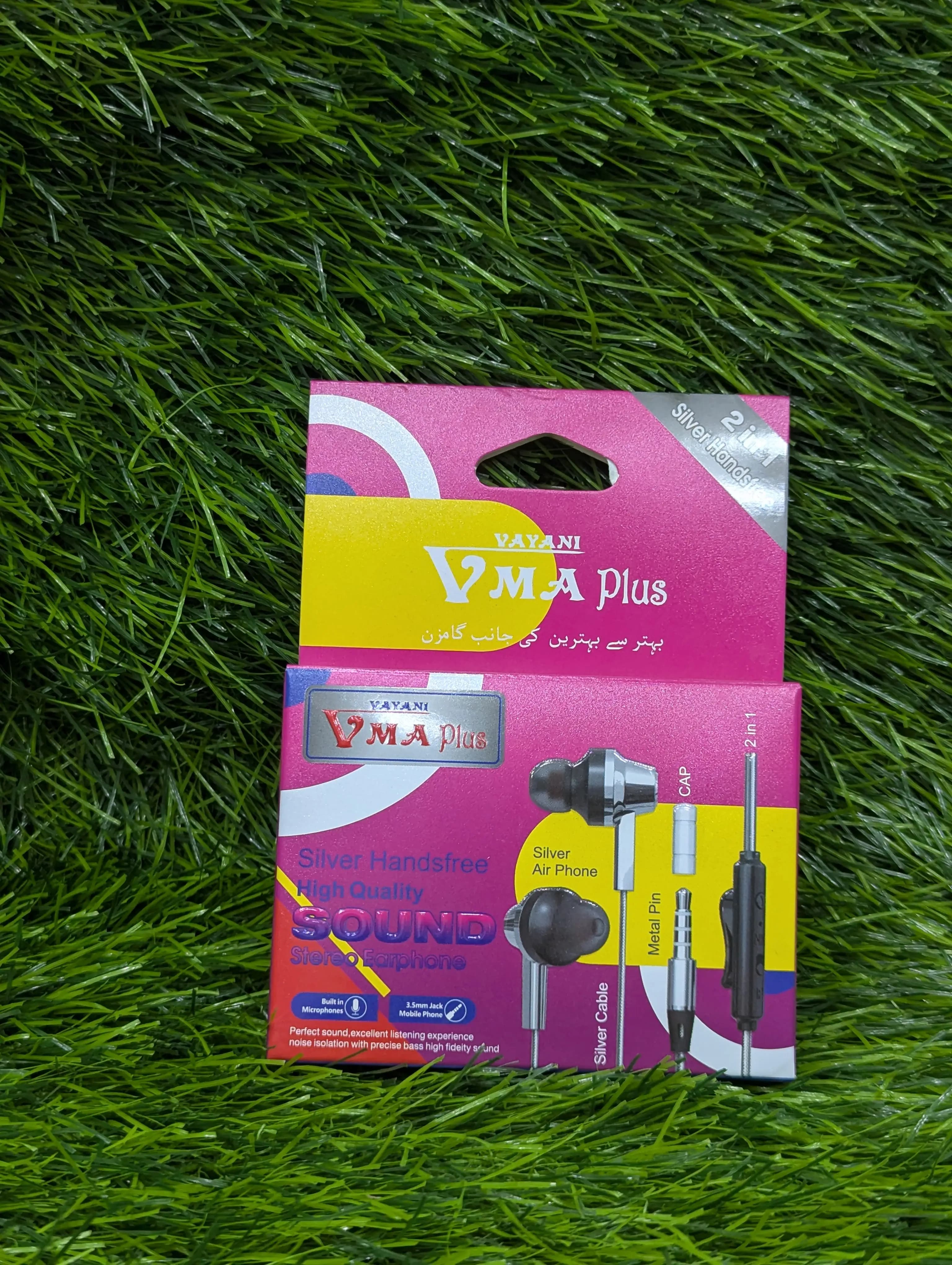 VMA Plus Silver Earphones Price In Pakistan | Stereo Wired Earphones | 3.5mm Jack , Clear Sound , Deep Bass , Universal Smartphone Compatible , In-Ear Comfortable Design