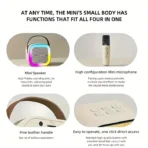 Sixonic K12 Portable RGB Wireless Bluetooth Wireless Microphone & Speaker Mini Karaoke Voice Changer Effect - Image 4