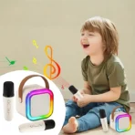 Sixonic K12 Portable RGB Wireless Bluetooth Wireless Microphone & Speaker Mini Karaoke Voice Changer Effect - Image 2