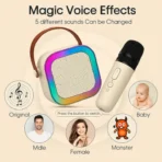 Sixonic K12 Portable RGB Wireless Bluetooth Wireless Microphone & Speaker Mini Karaoke Voice Changer Effect - Image 6