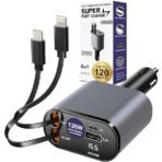 4 IN 1 Retractable Car Charger Fast Charger