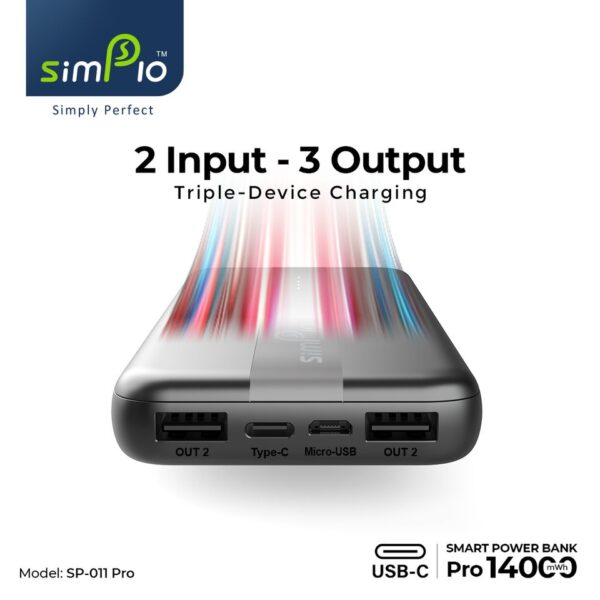 Simplo SP-011 Pro Smart Power Bank 14000mWh