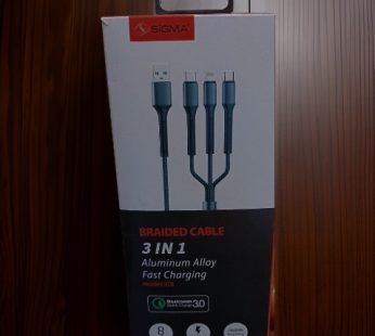 Sigma 3 in 1 Charging Cable Braided Fast
