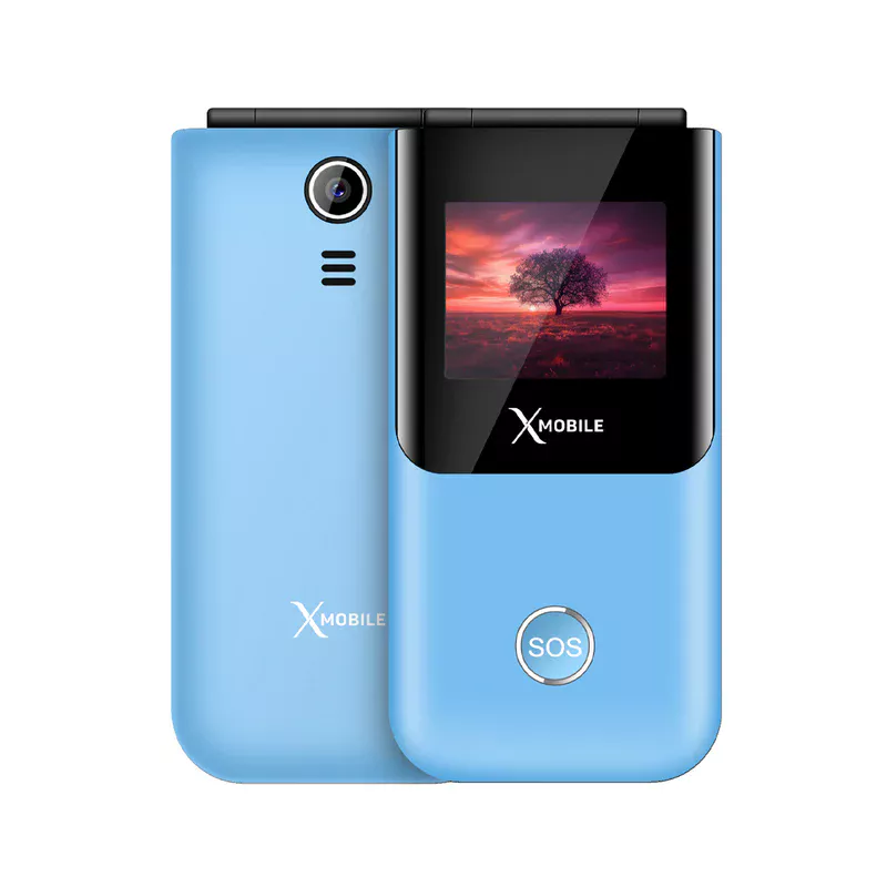 XMobile X Flip - 1.77 Inches Display - Smart Camera - Wireless FM Radio - LED FlashLight - Dual SIM - 1200mAh Battery