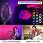 RGB 26 CM Professional LED Ring Light With 7 FT Tripod Stand - Image 5