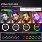 RGB 26 CM Professional LED Ring Light With 7 FT Tripod Stand - Image 2