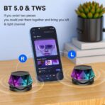 Portable Mini Magnetic Bluetooth Speaker with RGB Lights - Image 6